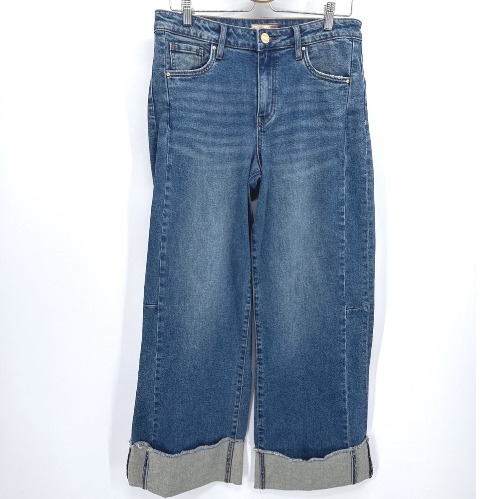 KUT from the Kloth Women Jeans 8 Blue Meg Fab Ab Wide Leg Cuffed